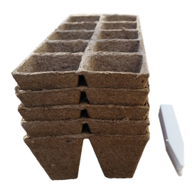 Seed Starter Pots Trays Biodegradable Peat 5 Pack 50 Cells 10 Plastic Plant Markers