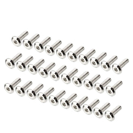uxcell M6x20mm Hex Socket Head Screws Furniture Bolts Fastener Carbon Steel 30pcs