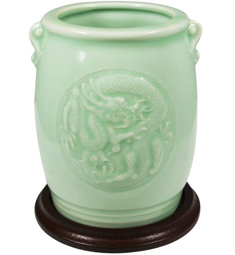 Wrapables Gifts And Decor Chinese Dragon And Phoenix Celadon Ceramic Vase